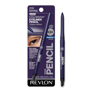 REVLON Revlon ColorStay Pencil Eyeliner With Built-in Sharpener, Waterproof, Smudgeproof, Longwearing Eye Makeup With Ultra-Fine Tip, Black Violet, 0.028 Oz