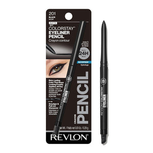REVLON Revlon ColorStay Pencil Eyeliner With Built-in Sharpener, Waterproof, Smudgeproof, Longwearing Eye Makeup With Ultra-Fine Tip, Black, 0.01 Oz