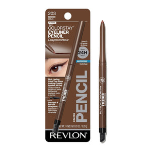 REVLON Revlon ColorStay Pencil Eyeliner With Built-in Sharpener, Waterproof, Smudgeproof, Longwearing Eye Makeup With Ultra-Fine Tip, Brown, 0.01 Oz