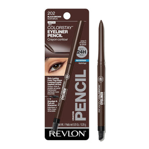 REVLON Revlon ColorStay Pencil Eyeliner With Built-in Sharpener, Waterproof, Smudgeproof, Longwearing Eye Makeup With Ultra-Fine Tip, Black Brown, 0.01 Oz