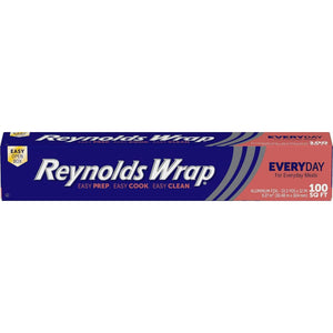 Reynolds Reynolds Wrap Everyday Strength Aluminum Foil Roll, Freezer Safe And Grill Safe, Great For Foil Packets And Home Cooking, 12 Inches Wide, 100 Total Sq. Ft.