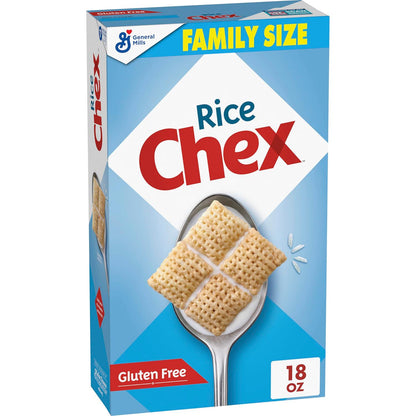 Chex Rice Chex Gluten-Free Breakfast Cereal, Made with Whole Grain, Family Size, 18 oz