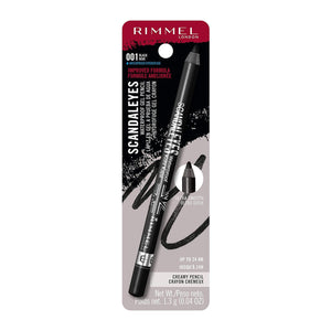 Rimmel London Scandaleyes Waterproof Gel Pencil Eyeliner, Long-Wearing, Ultra-Smooth, Smudge-Proof, 001, Black, 0.04oz,