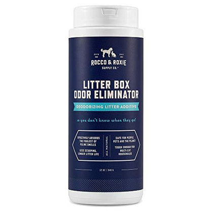 Rocco and Roxie Litter Box Odor Eliminator Natural Urine Deodorizer for Cats 12 oz
