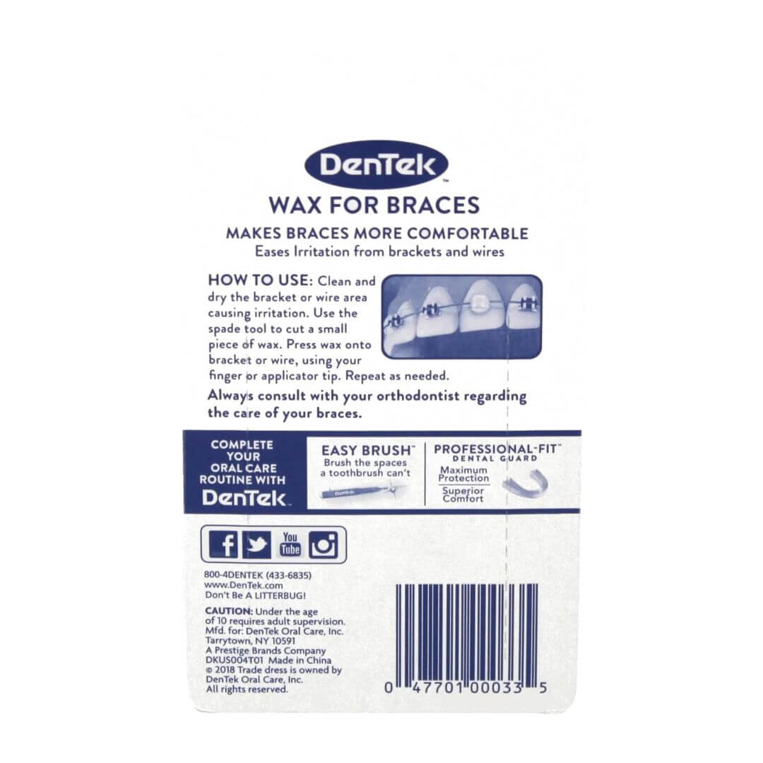 DenTek Fresh Mint Wax For Braces 2 Count,047701000335