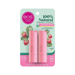 EOS 100% Natural Organic Lip Balm (Pack Of 2) 4g Each