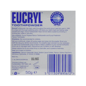 Eucryl Fresh Mint Flavor Powerful Stain Removal Toothpowder 50g