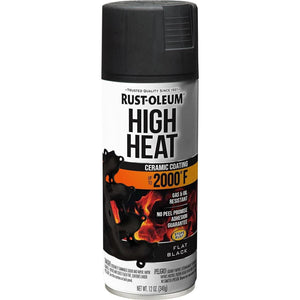 Rust-Oleum 248903 12-Ounce 2000 Degree, Flat Black Automotive High Heat Spray Paint, 12 Ounce (Pack Of 1),020066186296