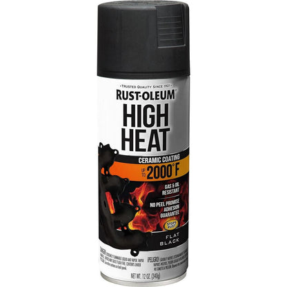 Rust-Oleum 248903 12-Ounce 2000 Degree, Flat Black Automotive High Heat Spray Paint, 12 Ounce (Pack Of 1),020066186296