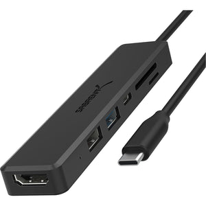 SABRENT Multi-Port USB Type-C Hub With 4K HDMI | Power Delivery (60 Watts) | 1 USB 3.0 Port | 1 USB 2.0 Port | SD/microSD Card Reader (HB-TC6C),