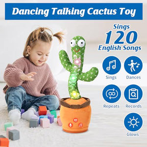 Sanjoin Talking Cactus Baby Toy Repeats Words Sings 120 Songs Volume Control Gift for Babies and Toddlers Boys Girls