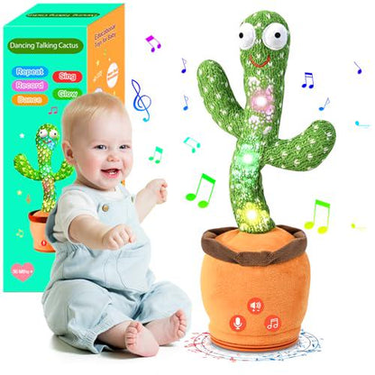 Sanjoin Talking Cactus Baby Toy Repeats Words Sings 120 Songs Volume Control Gift for Babies and Toddlers Boys Girls