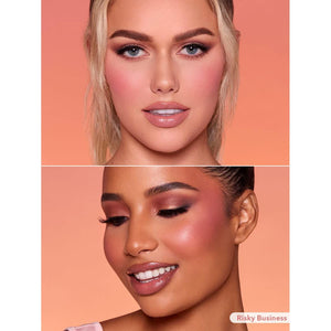 SHEGLAM Color Bloom Dayglow Liquid Blush Makeup For Cheeks Shimmer Finish - Risky Business,