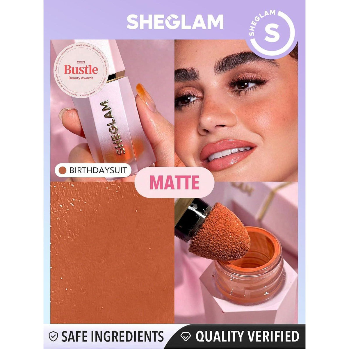 SHEGLAM Liquid Blush Makeup For Cheeks Matte Finish - Birthday Suit,