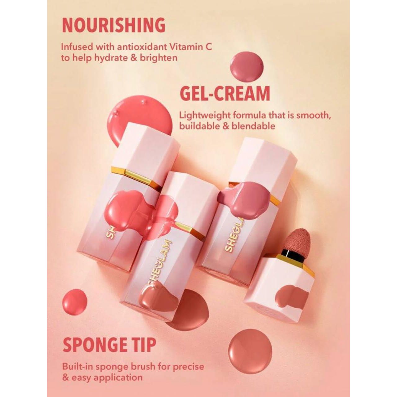 SHEGLAM Makeup - Color Bloom Liquid Blush Matte Finish - Long-wearing Waterproof Gel-Cream Blush With Sponge Tip Applicator (Cutie Pie),