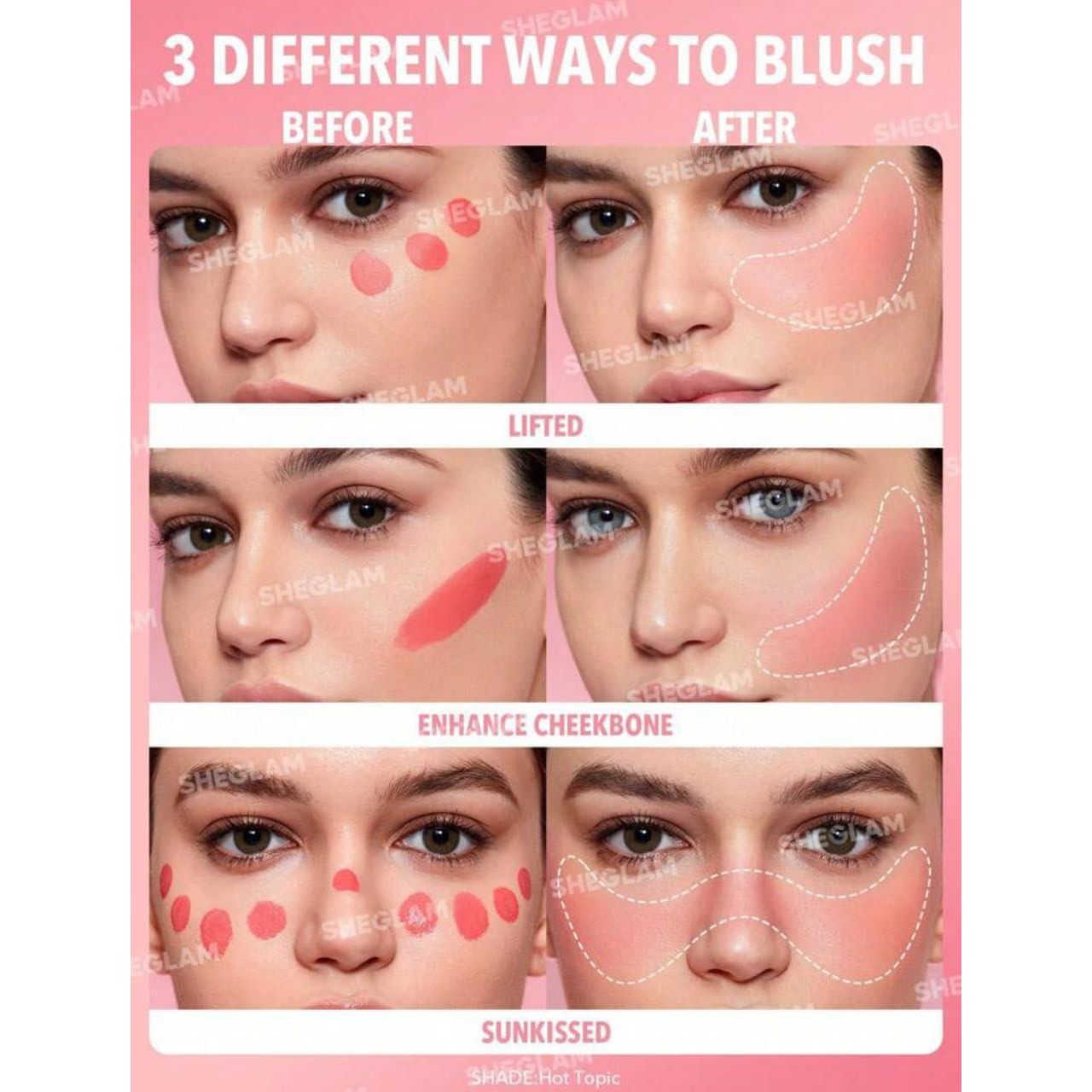 SHEGLAM Makeup - Color Bloom Liquid Blush Matte Finish - Long-wearing Waterproof Gel-Cream Blush With Sponge Tip Applicator (Cutie Pie),