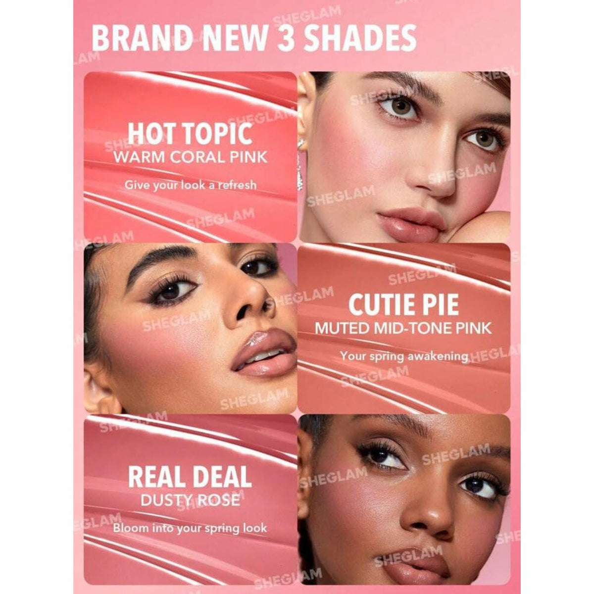 SHEGLAM Makeup - Color Bloom Liquid Blush Matte Finish - Long-wearing Waterproof Gel-Cream Blush With Sponge Tip Applicator (Hot Topic),