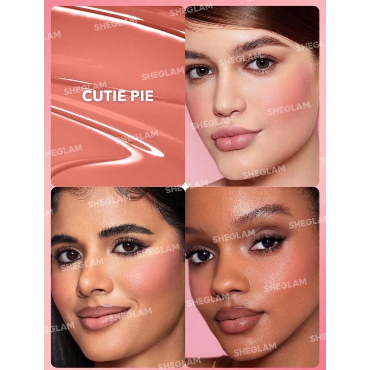 SHEGLAM Makeup - Color Bloom Liquid Blush Matte Finish - Long-wearing Waterproof Gel-Cream Blush With Sponge Tip Applicator (Cutie Pie),