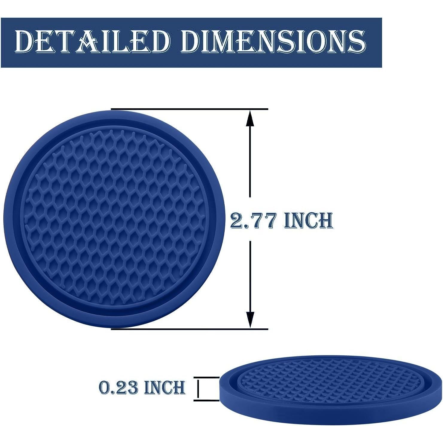 SINGARO Car Cup Coaster, 4PCS Universal Non-Slip Cup Holders Embedded In Ornaments Coaster, Car Interior Accessories, Grey Blue,
