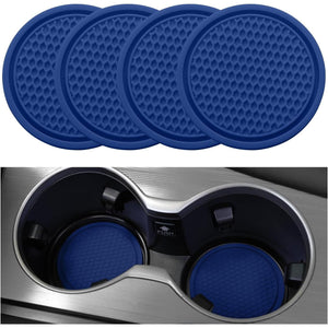 SINGARO Car Cup Coaster, 4PCS Universal Non-Slip Cup Holders Embedded In Ornaments Coaster, Car Interior Accessories, Grey Blue,