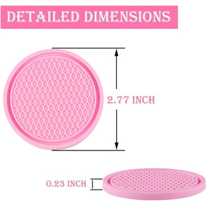 SINGARO Car Cup Coaster, 4PCS Universal Non-Slip Cup Holders Embedded In Ornaments Coaster, Car Interior Accessories, Pink,