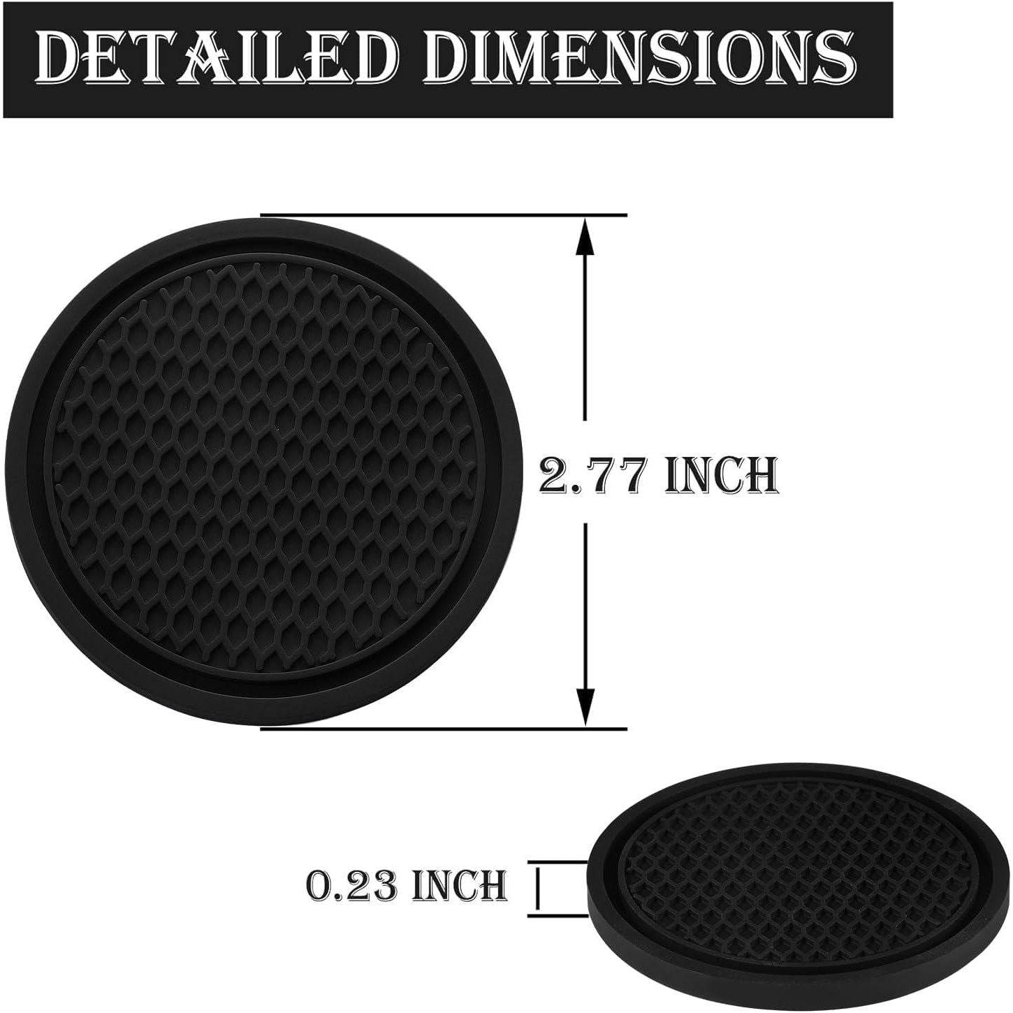 SINGARO Car Cup Coaster, 4PCS Universal Non-Slip Cup Holders Embedded In Ornaments Coaster, Car Interior Accessories, Black,
