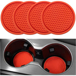 SINGARO Car Cup Coaster, 4PCS Universal Non-Slip Cup Holders Embedded In Ornaments Coaster, Car Interior Accessories, Lava Orange,