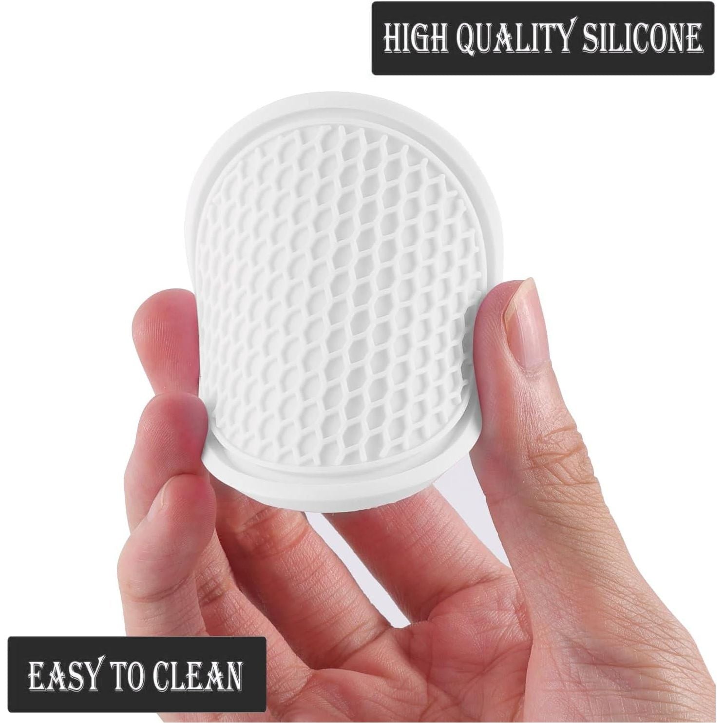 SINGARO Car Cup Coaster, 4PCS Universal Non-Slip Cup Holders Embedded In Ornaments Coaster, Car Interior Accessories, White,