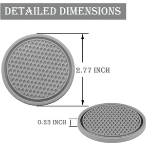 SINGARO Car Cup Coaster, 4PCS Universal Non-Slip Cup Holders Embedded In Ornaments Coaster, Car Interior Accessories, Gray,