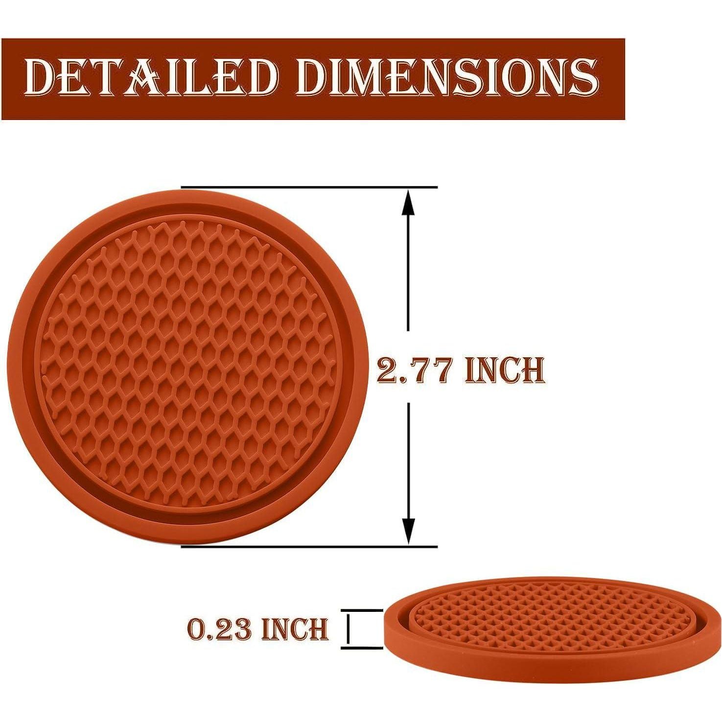 SINGARO Car Cup Coaster, 4PCS Universal Non-Slip Cup Holders Embedded In Ornaments Coaster, Car Interior Accessories, Orange,