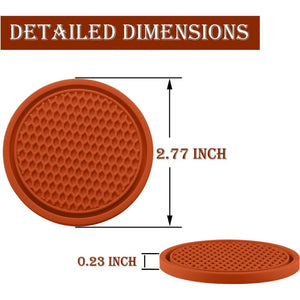 SINGARO Car Cup Coaster, 4PCS Universal Non-Slip Cup Holders Embedded In Ornaments Coaster, Car Interior Accessories, Orange,