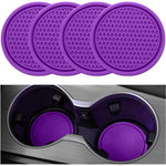SINGARO Car Cup Coaster, 4PCS Universal Non-Slip Cup Holders Embedded In Ornaments Coaster, Car Interior Accessories, Purple,