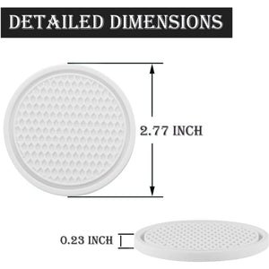 SINGARO Car Cup Coaster, 4PCS Universal Non-Slip Cup Holders Embedded In Ornaments Coaster, Car Interior Accessories, White,