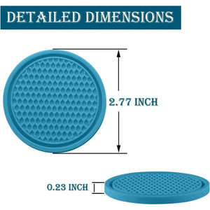SINGARO Car Cup Coaster, 4PCS Universal Non-Slip Cup Holders Embedded In Ornaments Coaster, Car Interior Accessories, Light Blue,