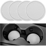 SINGARO Car Cup Coaster, 4PCS Universal Non-Slip Cup Holders Embedded In Ornaments Coaster, Car Interior Accessories, White,