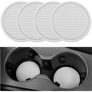 SINGARO Car Cup Coaster, 4PCS Universal Non-Slip Cup Holders Embedded In Ornaments Coaster, Car Interior Accessories, White,