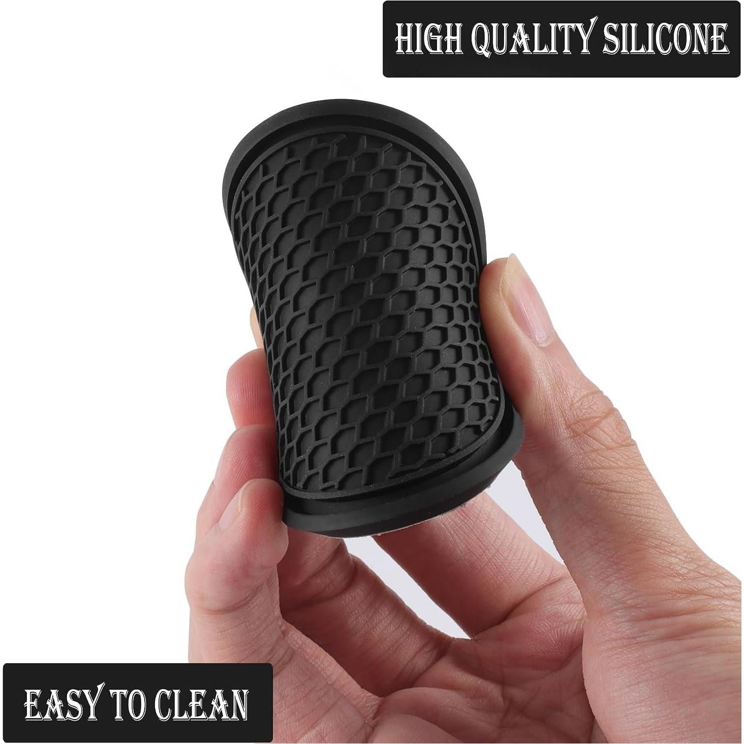 SINGARO Car Cup Coaster, 4PCS Universal Non-Slip Cup Holders Embedded In Ornaments Coaster, Car Interior Accessories, Black,
