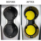 SINGARO Car Cup Coaster, 4PCS Universal Non-Slip Cup Holders Embedded In Ornaments Coaster, Car Interior Accessories, Yellow,