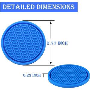 SINGARO Car Cup Coaster, 4PCS Universal Non-Slip Cup Holders Embedded In Ornaments Coaster, Car Interior Accessories, Blue,