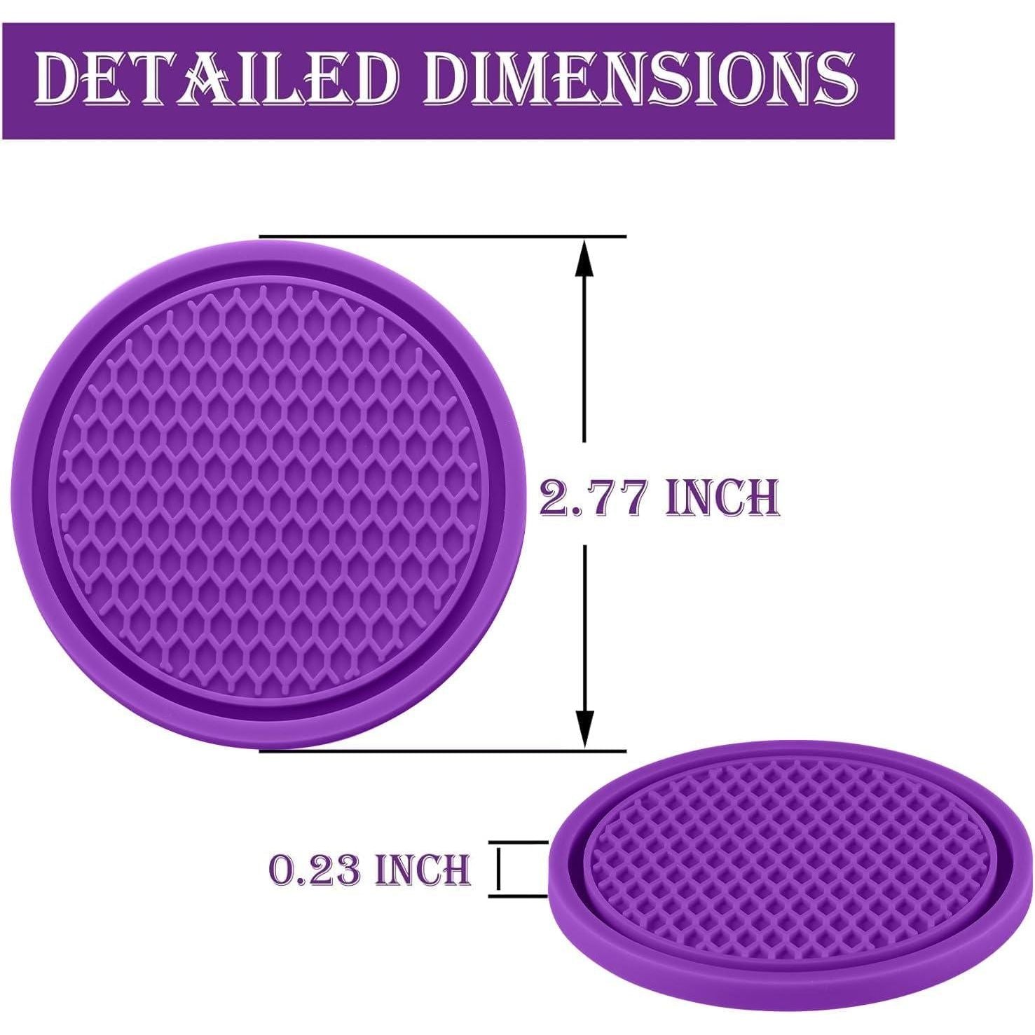 SINGARO Car Cup Coaster, 4PCS Universal Non-Slip Cup Holders Embedded In Ornaments Coaster, Car Interior Accessories, Purple,