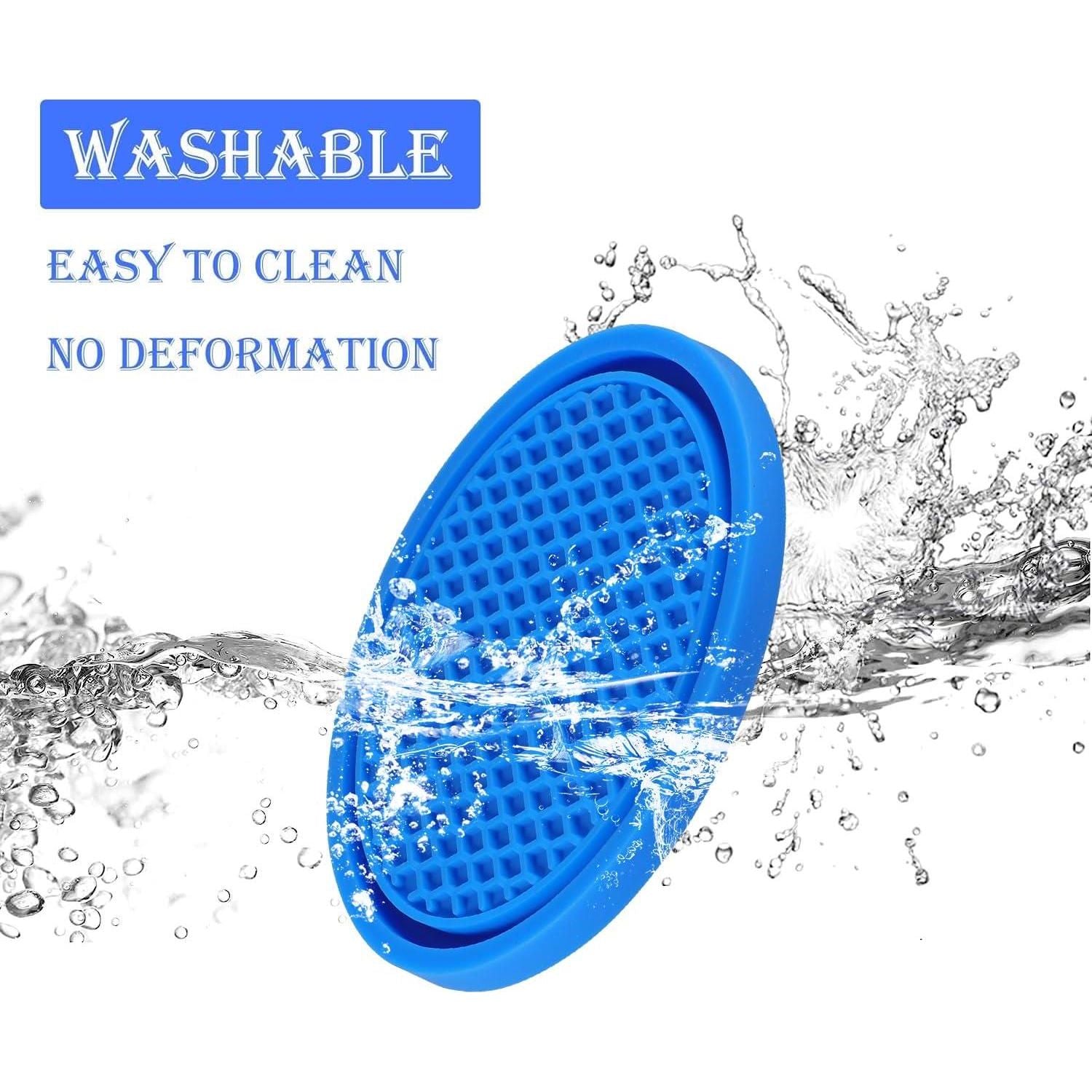 SINGARO Car Cup Coaster, 4PCS Universal Non-Slip Cup Holders Embedded In Ornaments Coaster, Car Interior Accessories, Blue,