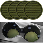 SINGARO Car Cup Coaster, 4PCS Universal Non-Slip Cup Holders Embedded In Ornaments Coaster, Car Interior Accessories, Olive Green,