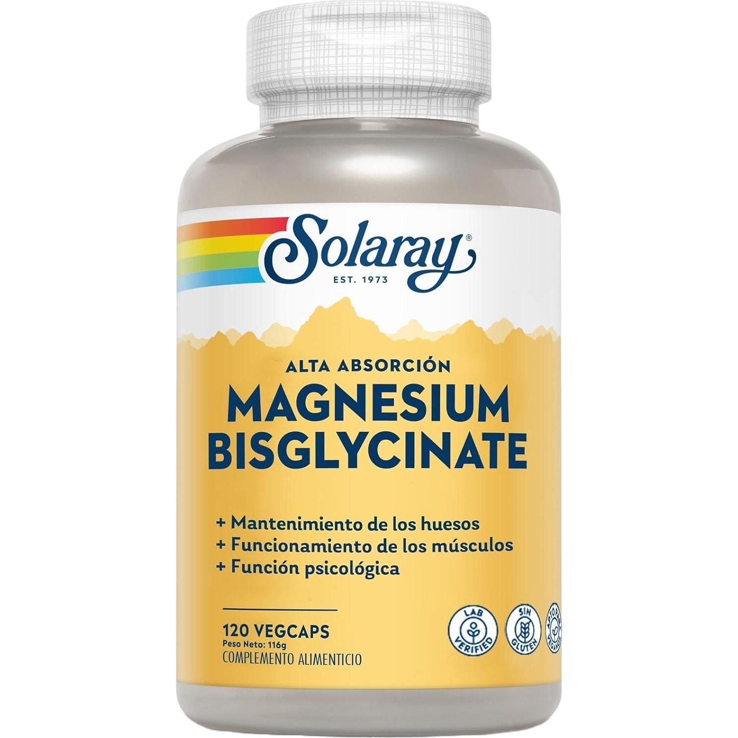 SOLARAY Magnesium Glycinate Capsules, Chelated Magnesium Bisglycinate W/BioPerine, Higher Absorption Magnesium Supplement - Bones, Muscles, Heart Support, Vegan, 275 Count (30 Servings, 120 VegCaps),