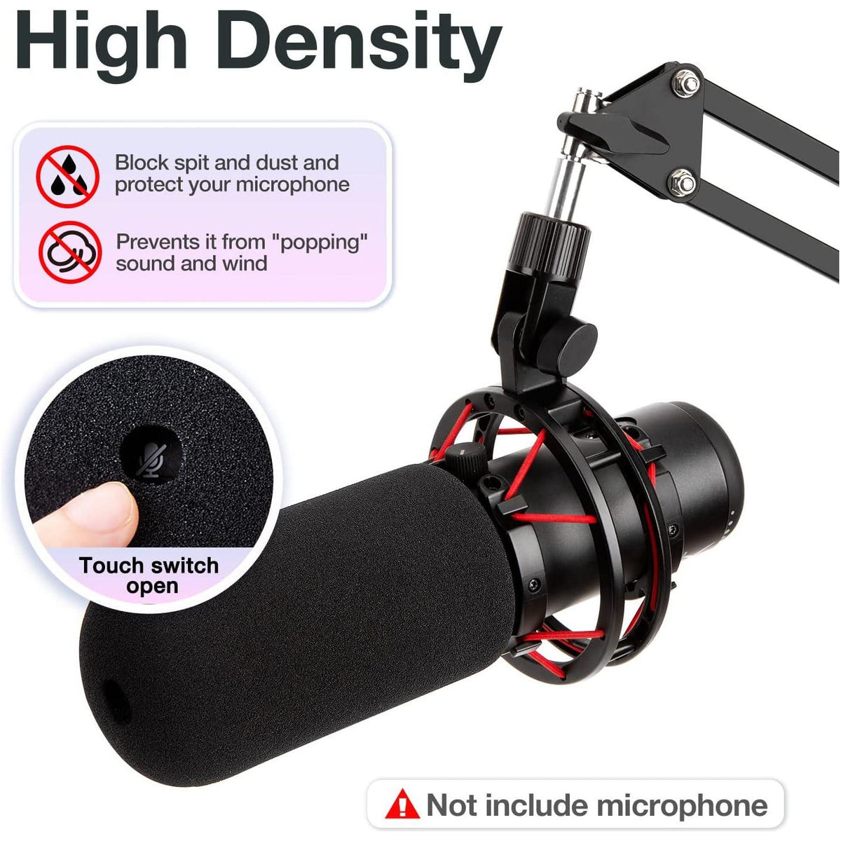 SUNMON HyperX QuadCast Pop Filter Windscreen Compatible With HyperX QuadCast S Microphone - Mic Foam Windscreen Noise Reduction,Improved Sound Quality, Microphone Pop Filter For HyperX QuadCast,