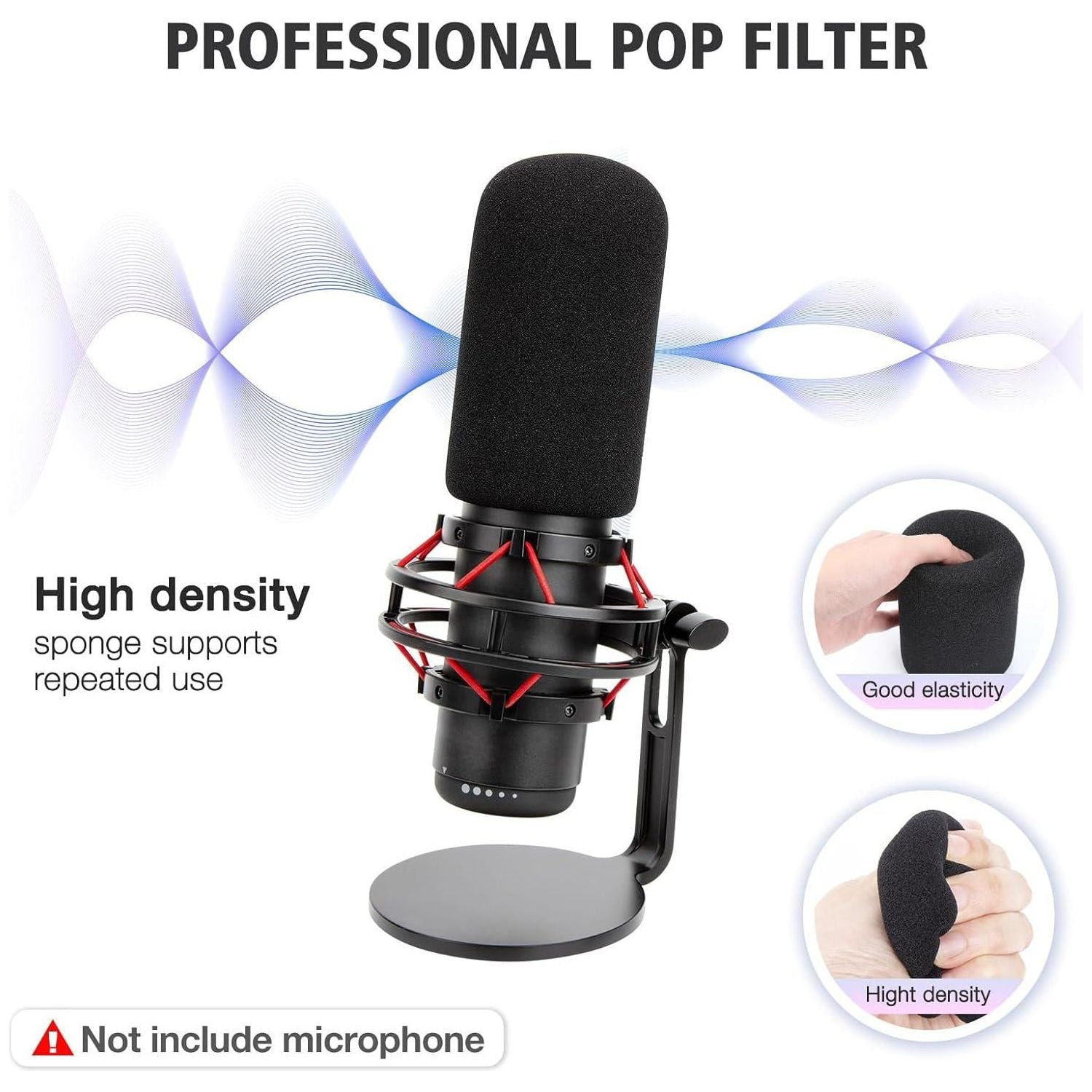 SUNMON Hyper X QuadCast Boom Arm - Upgraded Red Boom Arm For HyperX QuadCast With QuadCast Windscreen, Sound Insulation And Noise Reduction, HyperX QuadCast Microphone Arm With 3/8 To 5/8 Adapter,