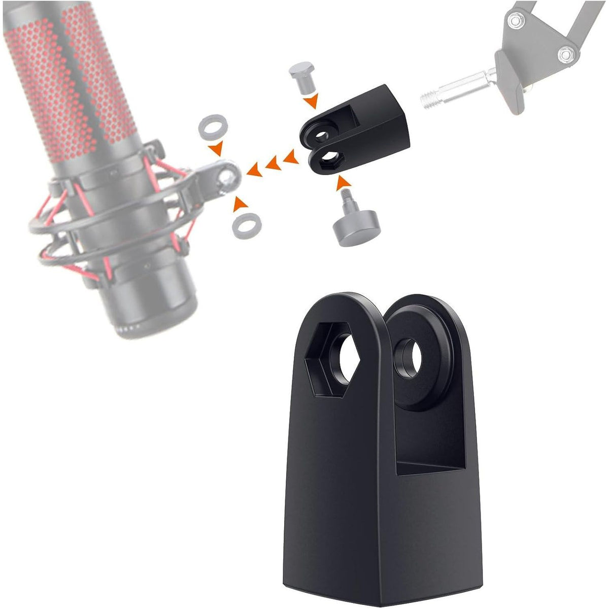 SUNMON Microphone Mount Adapter For HyperX QuadCast, Replacement For HyperX QuadCast Mount Adapter, Mic Stand Adapter For 3/8 HyperX QuadCast Boom Arm,