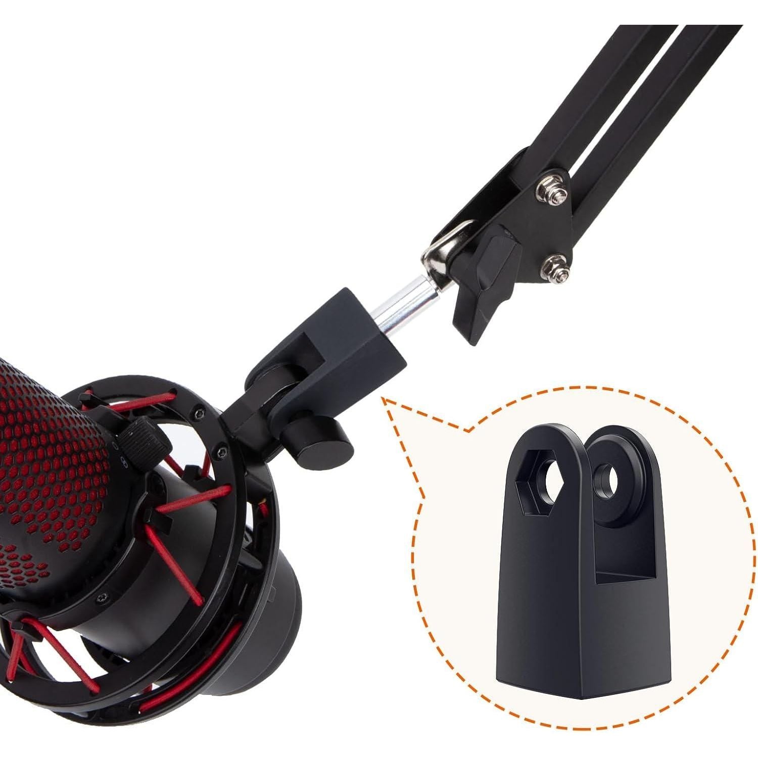 SUNMON Microphone Mount Adapter For HyperX QuadCast, Replacement For HyperX QuadCast Mount Adapter, Mic Stand Adapter For 3/8 HyperX QuadCast Boom Arm,