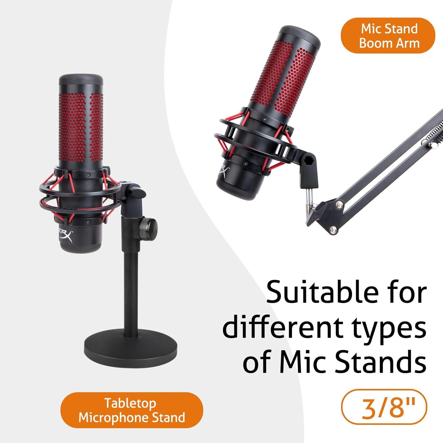 SUNMON Microphone Mount Adapter For HyperX QuadCast, Replacement For HyperX QuadCast Mount Adapter, Mic Stand Adapter For 3/8 HyperX QuadCast Boom Arm,
