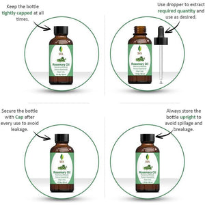SVA Organics Rosemary Essential Oil, 100% Natural, 1oz, For Hair, Skin Care, Diffuser, Aromatherapy, Scalp & Body Massage, Soap & Candle Making with Dropper
