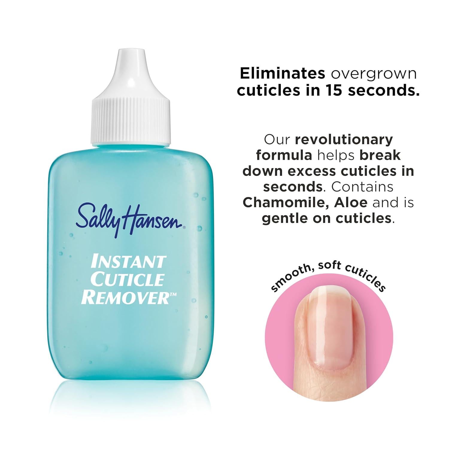 Sally Hansen Instant Cuticle Remover , Nail Treatment, Fast Drying, Contains Aloe And Chamomile,